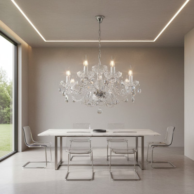 Coperchio per lampadario classico, lampada, illuminazione a lampadario in cristallo, nuovo, Boemia.