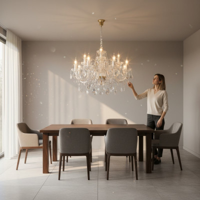 Lampada a soffitto classica con illuminazione a cristalli Nuovo lampadario boemo