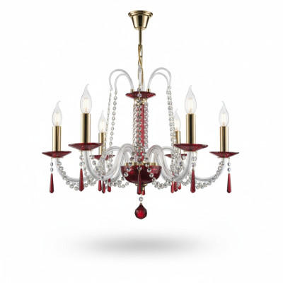Candelabro Stile Antico Lampada Copertura Luce Rossa Lampade Lampadario Lampada Cristallo