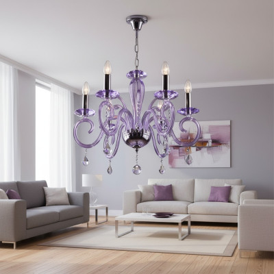 Boemia Moderno Lampadario Lampadari a Soffitto Lampadari in Cristallo Lampada Malva