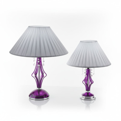 Lampada a cristallo, lampada da scrivania, tavolo Elite Bohemia piede comodino Nuovo