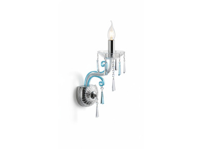 Applique stile antico in stile boemo, lampadario a parete, applique lampade blu.