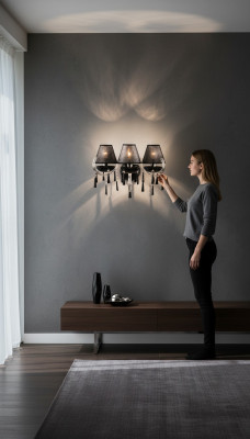 Applique Boemia Classic, lampadario doppio per parete, nuova.