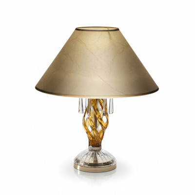 Lampada in cristallo Lampada da scrivania Tavolo Elite Boemia Piede Comodino Nuovo