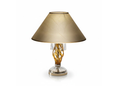 Lampada in cristallo Lampada da scrivania Tavolo Elite Boemia Piede Comodino Nuovo
