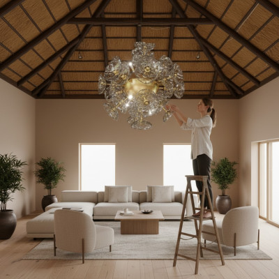 Sospensione a soffitto Lampada a soffitto Lampadario Elite Boemia Fiore Nove