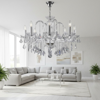 Lampadario Lampada Lampade Cristallo Luci Boemia Coperchio Lampadario