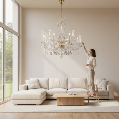 Lampadario Lampada a sospensione Lampadario Lampada da soffitto Luci in cristallo di Boemia