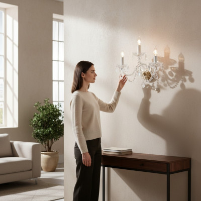 Plafoniera Boemia Luster Stile Antico Lampadario Applique Lampada da parete Nuova