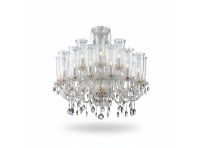 XXL Lampada 24x Lampadario Palazzo Villa D'Este Luci Lampada di Cristallo Lampadario