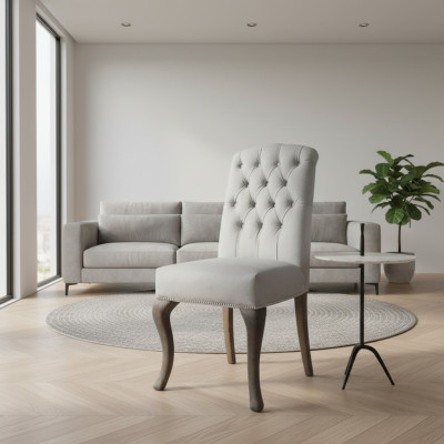 Chesterfield x4 sedie imbottite Set di design Sedi di tessuto Set di lusso per 4
