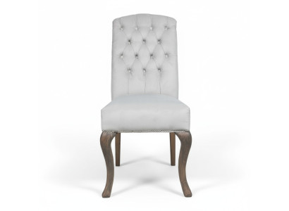 Mobili imbottiti in stile Chesterfield grigio scuro progettati. Set da 10 sedie per hotel con seduta in tessuto.