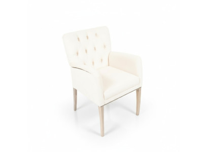 Moderni poltrone Chesterfield bianche imbottite, singole, in tessuto, sedie da pranzo.