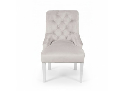 Moderno poltrona Chesterfield bianca imbottita, lussuosa poltrona singola con schienale.