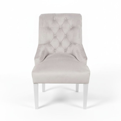 Sedie Chesterfield grigie con martello Design elegante Sedie d'hotel in velluto Gruppo di 6
