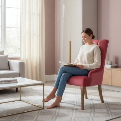 Design poltrone Chesterfield per hotel, tessuto imbottito in gruppo di 2 set.