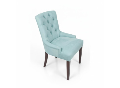 Azzurro chiaro set di 4 sedie Chesterfield design poltrone imbottite.