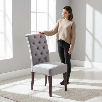 Design sedia Chesterfield Sedie Hotel set 2x tessuto imbottito gruppo