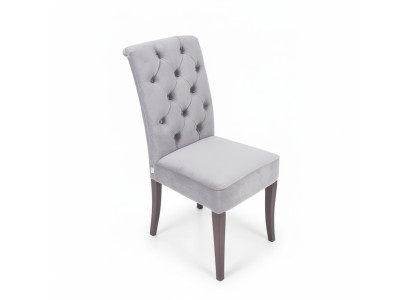 Gruppo di sedie Chesterfield grigie, set di mobili da designer x4 sedie