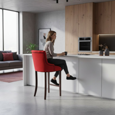 Sgabello da bar in velluto, set di 8 sgabelli da bar in tessuto design.   Sgabello da bar in velluto, set di 8 sgabelli da bar in tessuto design.