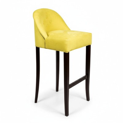 Sgabello bar Chesterfield giallo moderno a una piazza arredamento da lounge di lusso.
