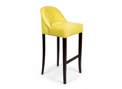 Sgabello bar Chesterfield giallo moderno a una piazza arredamento da lounge di lusso.