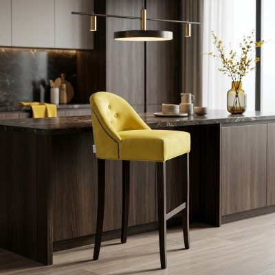 Sgabello da bancone in velluto Set di 4 sgabelli da bar in stoffa Design Bancone