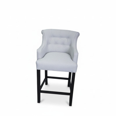 Designer x4 Sgabelli da bar Chesterfield grigi Designer Set di 4 sedie imbottite con schienale