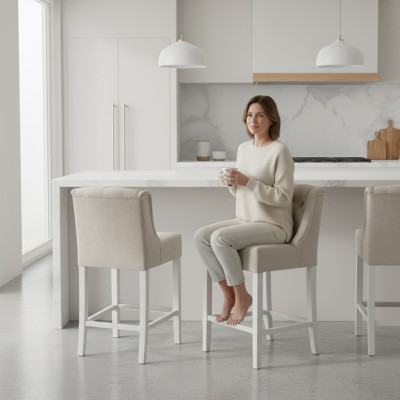 Sgabello da bar in velluto set di 2 sgabelli da bar in tessuto design bancone