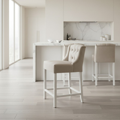Sgabello da bar in velluto set di 2 sgabelli da bar in tessuto design bancone