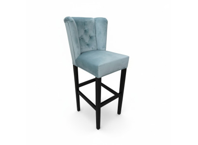 Sgabelli da bar Chesterfield blu, set di 4 sedie da bar, sgabelli da bar di design