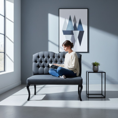 Chesterfield Banca Tessuto Panche Decorazione Ristorante Tessuto Negozio Divano Pelle