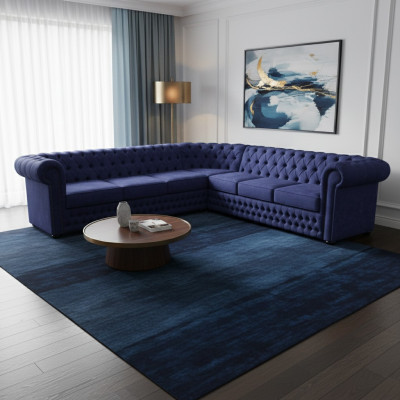 Divano angolare Claudyna Design Divano ad angolo con funzione letto Divano imbottito in tessuto
