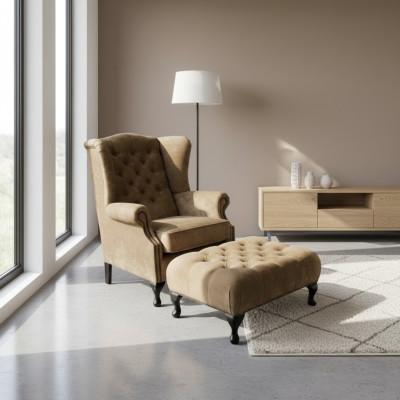 Sgabello Panchina Bancone Poggiapiedi Panchina Pouf Chesterfield