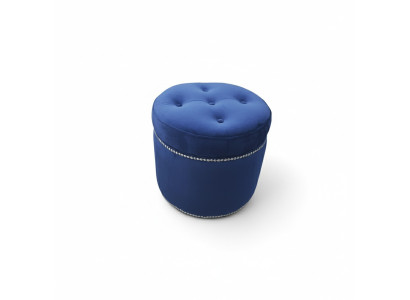 Chesterfield Pouf Tessuto Poggiapiedi Rotondo Pouf Pouf Imbottito Sgabello Sedile Nuovo