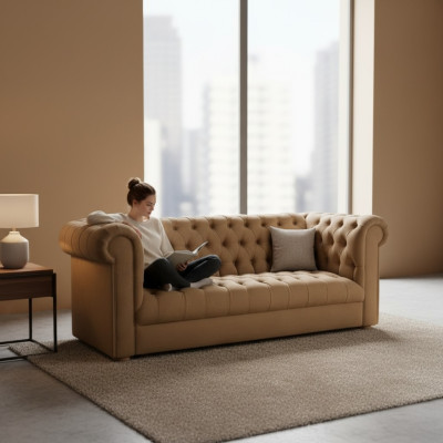 Divano a tre posti Chesterfield in pelle design divani in pelle.