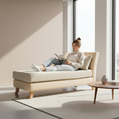Chaiselongue Chaiselongues Divano in tessuto Liege Chaise Club Relax Tessile