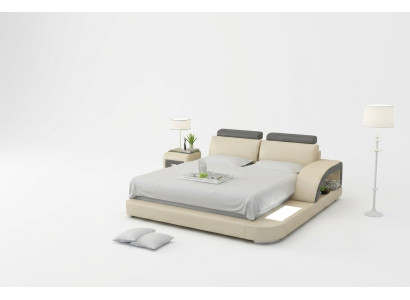 Letto ad acqua con USB letto matrimoniale hotel letti completi in pelle letto imbottito acqua.