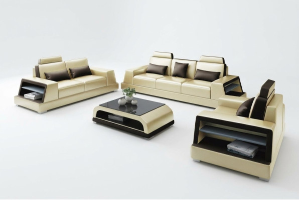 Divano relax multifunzione in pelle imbottita a tre posti design 3 nuovi divani