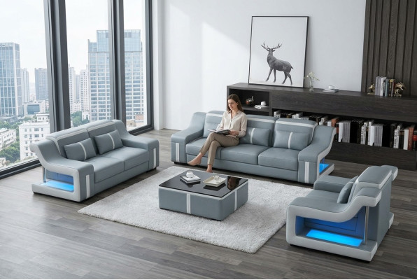 Letto a due piazze dell'hotel con letto ad acqua completo in pelle imbottita con USB