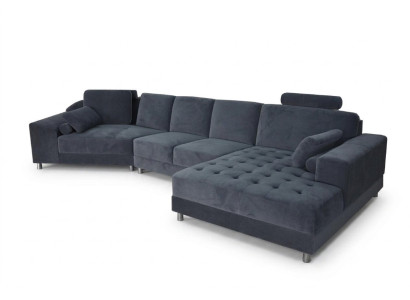 Divano angolare moderno in tessuto per soggiorno con presa USB, L-forma, divano letto.