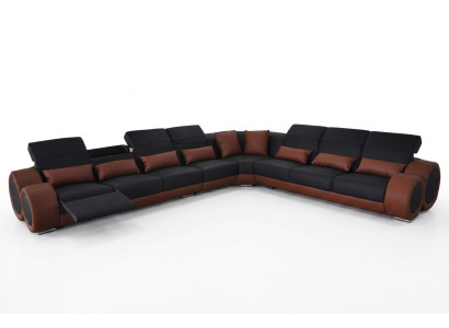 Design divano d'angolo con porta USB, divano imbottito in pelle, set di sedili moderni per divani.