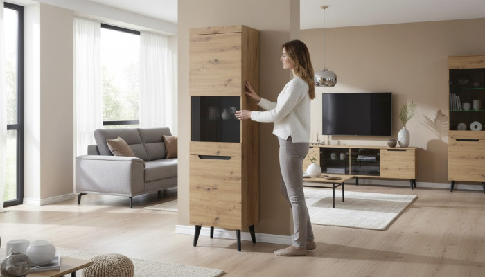 Vetrina Armadio Vetro Scaffale Vetrine Mensole Armadi Legno Nuovo Soggiorno