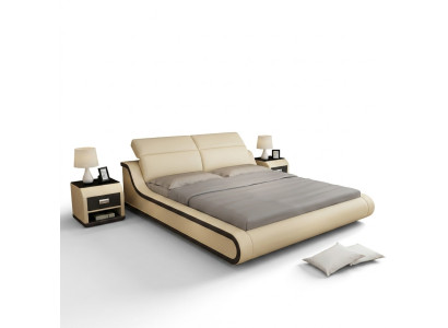 Letto matrimoniale ad acqua dell'hotel con letti USB completo in pelle letto imbottito acqua