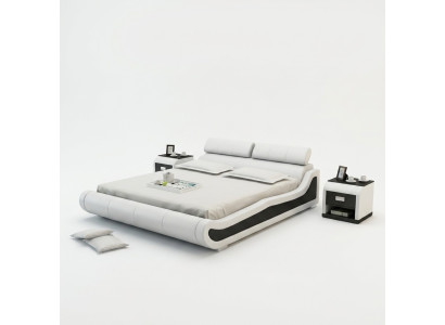 Letto d'acqua dell'hotel Doppelbett con letti USB, letto completamente in pelle, letto imbottito d'acqua.