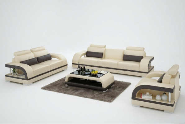 Set di divani in pelle con USB, divano design 3+2+1 set divano divano divani