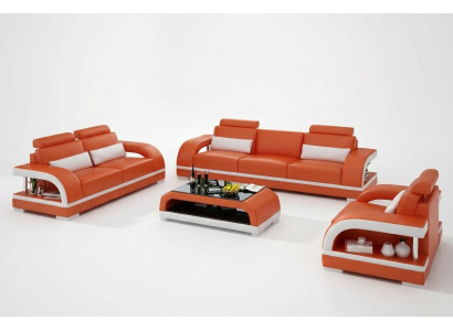 Set di divani in pelle per designer con USB 3+2+1 - set di divani, divano, divani assortiti