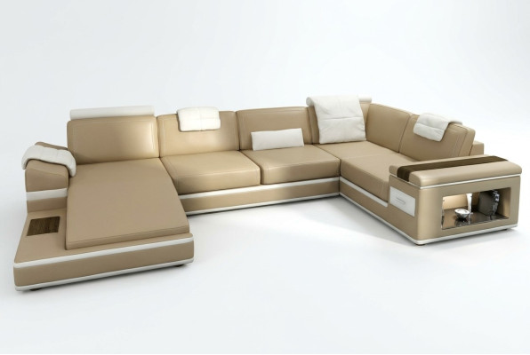 Un bellissimo divano ad angolo a forma di U in un design contemporaneo fantastico