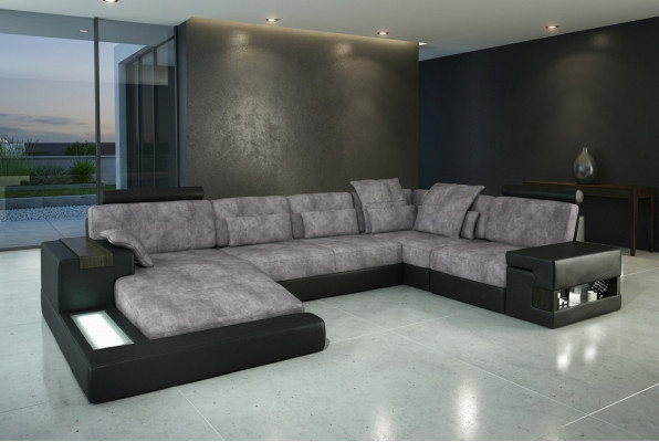 Design divano in pelle Poltrona Set di divani Soggiorno divano con USB
