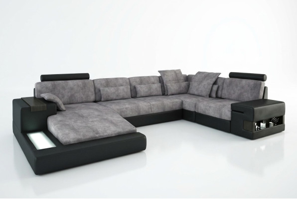 Design divano in pelle Poltrona Set di divani Soggiorno divano con USB